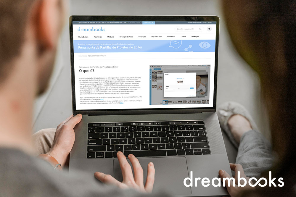 Aqui vamos mostrar-te todos os passos de como fazer um Álbum de Fotos ou Foto Livro em colaboração com alguém. Como fazer um Álbum em colaboração utilizando a ferramenta de partilha de projetos Dreambooks